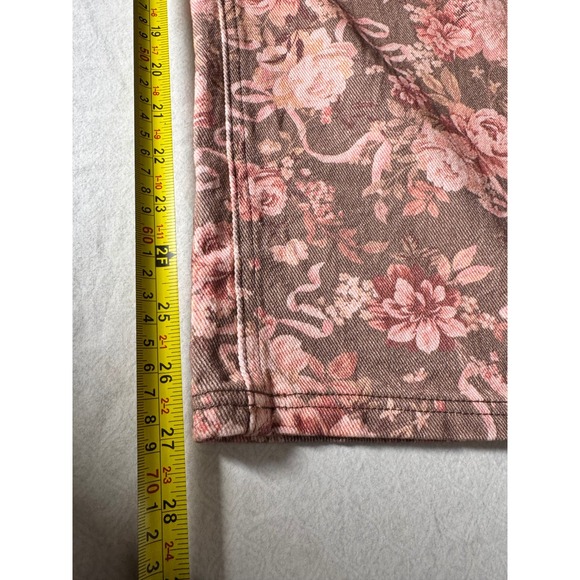 Altar State Womens XXS Brown Pink Floral Wide Leg Jeans - Picture 9 of 14